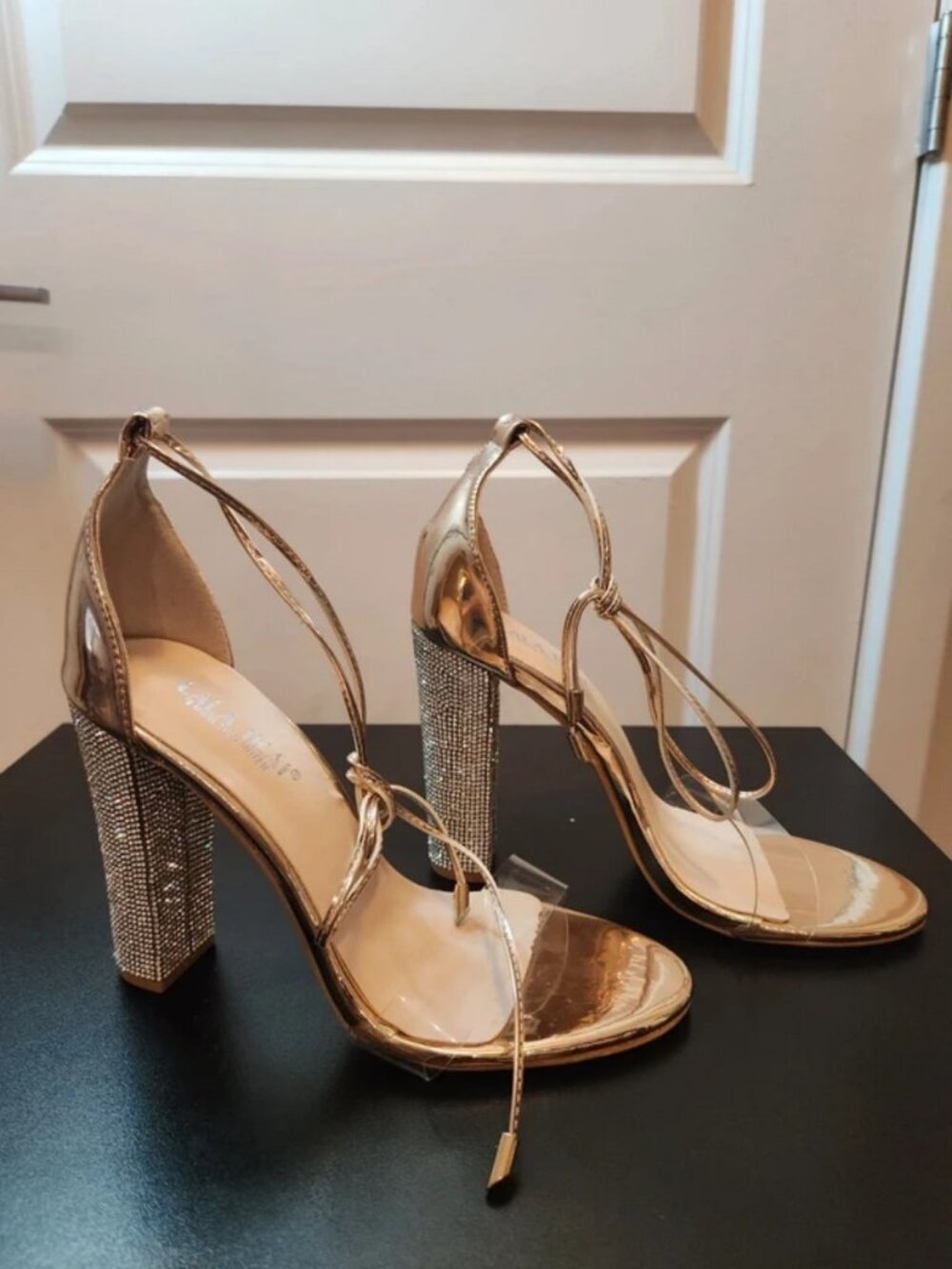 Lala Ikai- Gold Diamond Stud Heels